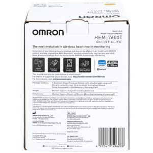 Hộp mặt sau máy đo huyết áp Omron HEM 7600T
