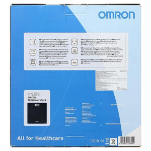 Hộp mặt sau của Cân sức khỏe điện tử Omron HN 289