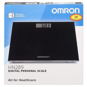 Hộp mặt trước của cân sức khỏe điện tử Omron HN 289