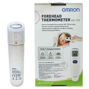 Hộp sau nhiệt kế điện tử đo trán Omron MC 720