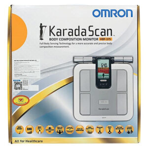 Mặ trước của hộp máy đo lượng mỡ cơ thể Omron HBF 375